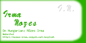 irma mozes business card