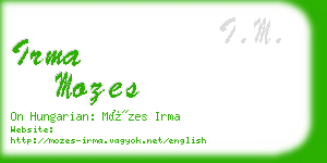 irma mozes business card